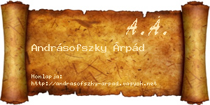 Andrásofszky Árpád névjegykártya