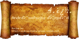 Andrásofszky Árpád névjegykártya