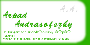 arpad andrasofszky business card